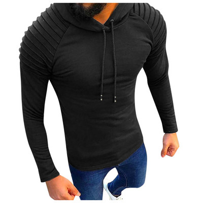 Modern férfi pulóver nyakkendővel és kapucnival