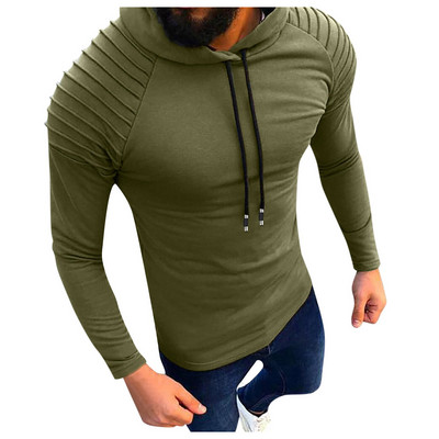 Modern férfi pulóver nyakkendővel és kapucnival