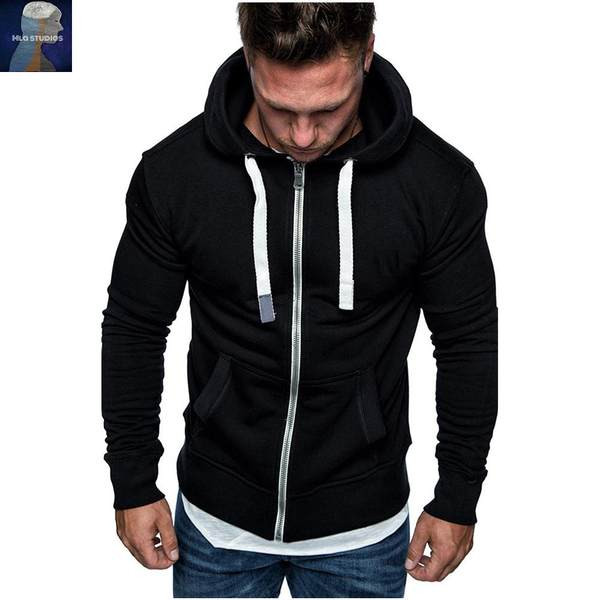 Hanorac modern pentru bărbați cu cravată și glugă