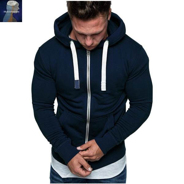 Hanorac modern pentru bărbați cu cravată și glugă