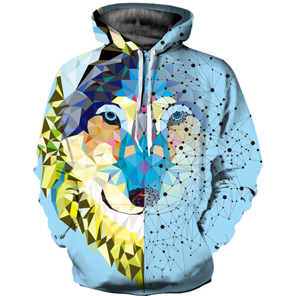 Hanorac color pentru bărbați cu glugă și imprimeu