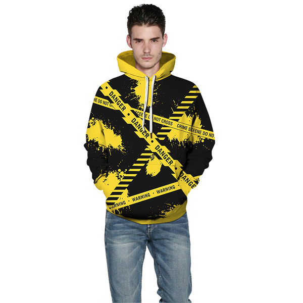 Hanorac pentru bărbați cu cravate și glugă de culoare galbenă