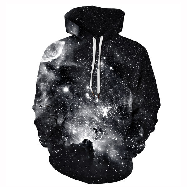 Stílusos női és férfi pulóver mintával és kapucnival