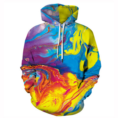 Ανδρικό φούτερ σε χρώμα με κουκούλα