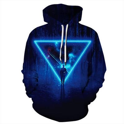 Ανδρικό φούτερ σε χρώμα με κουκούλα