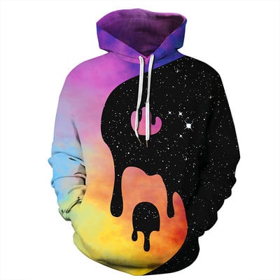 Ανδρικό φούτερ σε χρώμα με κουκούλα