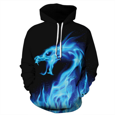 Ανδρικό φούτερ σε χρώμα με κουκούλα