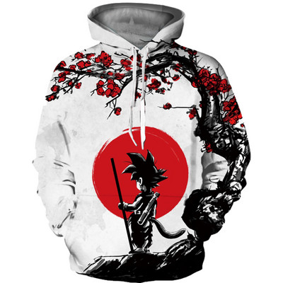 Hanorac Dragon Ball de primăvară și toamnă pentru bărbați Wukong Țestoasa Xianer Tendință coreeană Imprimare 3D Hanorac la modă Jachetă casual