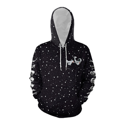 Hanorac casual barbatesc cu gluga si imprimeu color