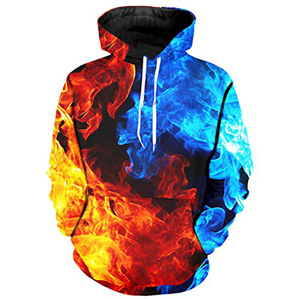 Ανδρικό φούτερ σε χρώμα με κουκούλα και τσέπες