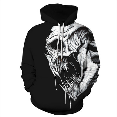 Ανδρικό αθλητικό φούτερ με απλικέ και κουκούλα