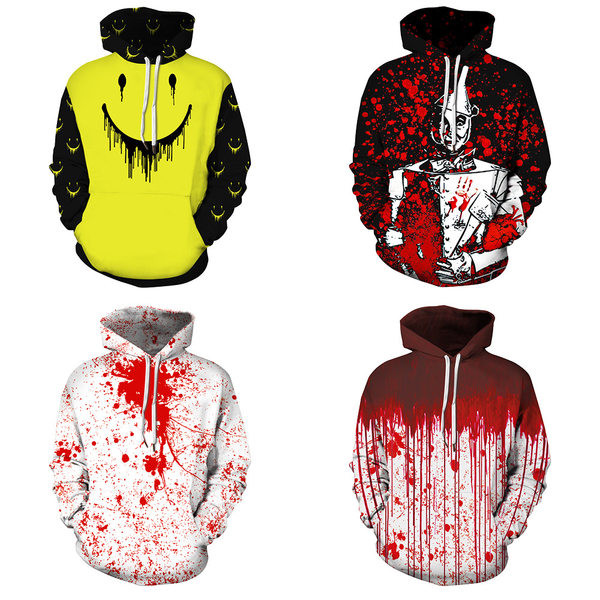 Hanorac larg pentru bărbați cu glugă și aplicație