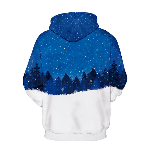 Мъжки коледен суичър с връзки и качулка 