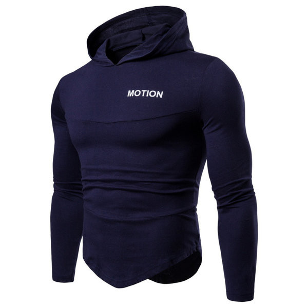 Hanorac modern pentru bărbați, cu glugă și inscripție