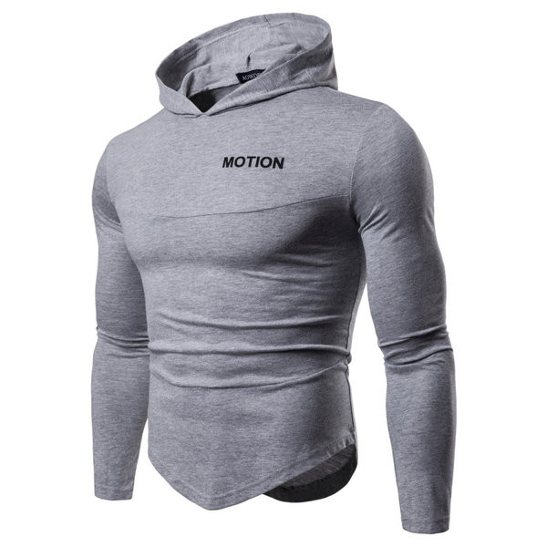 Hanorac modern pentru bărbați, cu glugă și inscripție