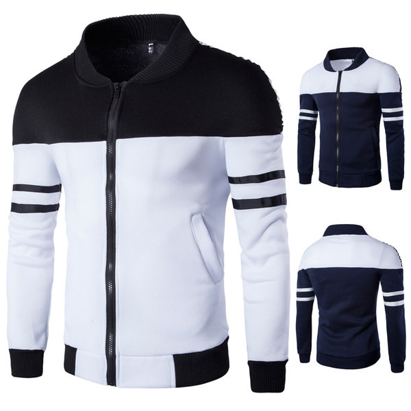 Hanorac barbatesc cu fermoar in doua culori