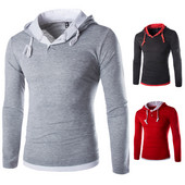 Hanorac pentru bărbați cu glugă și nasturi