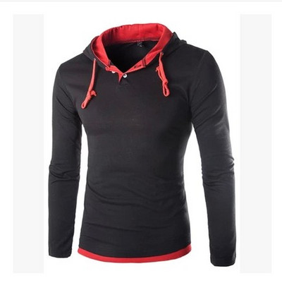 Hanorac pentru bărbați cu glugă și nasturi