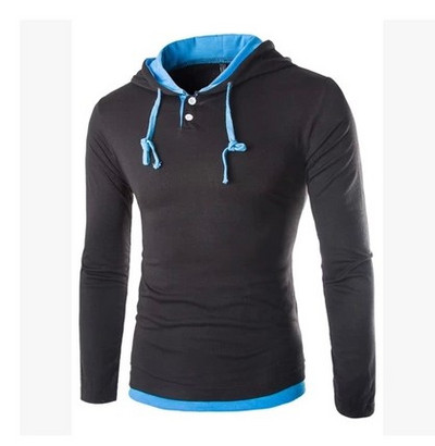 Hanorac pentru bărbați cu glugă și nasturi