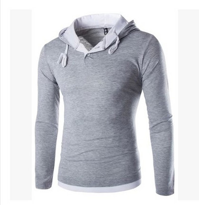 Hanorac pentru bărbați cu glugă și nasturi