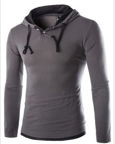 Hanorac pentru bărbați cu glugă și nasturi