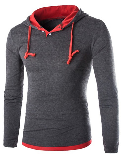 Hanorac pentru bărbați cu glugă și nasturi