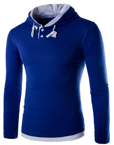 Hanorac pentru bărbați cu glugă și nasturi