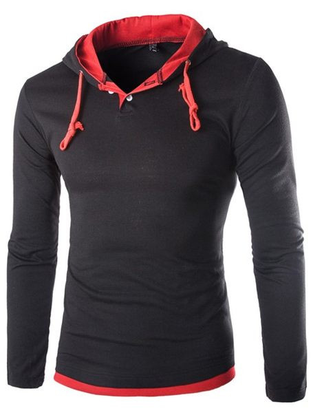 Hanorac pentru bărbați cu glugă și nasturi