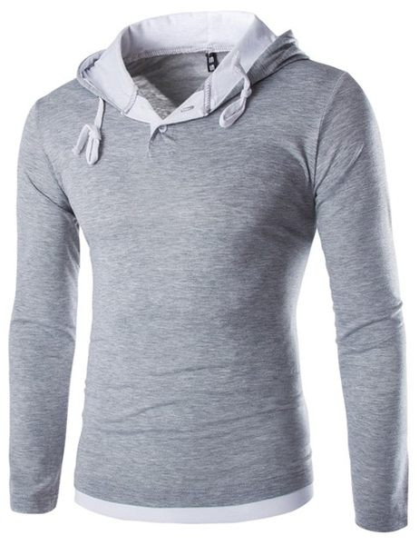 Hanorac pentru bărbați cu glugă și nasturi