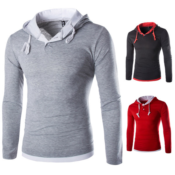 Hanorac pentru bărbați cu glugă și nasturi