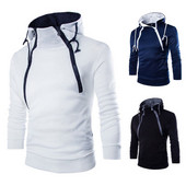 Férfi pulóver cipzárral és magas gallérral, három színben