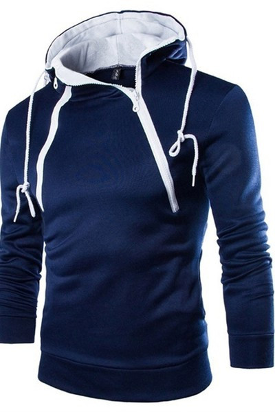 Férfi pulóver cipzárral és magas gallérral, három színben