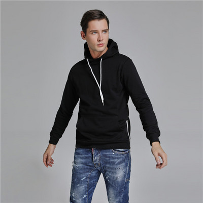 Τρέχον ανδρικό φούτερ κοντό και μακρύ μοντέλο με κουκούλα και φερμουάρ