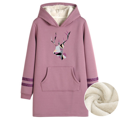 Γυναικείο μακρύ φούτερ με ζεστή φόδρα - διάφορες εφαρμογές