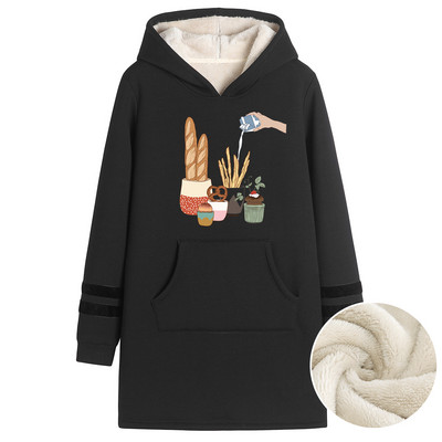 Γυναικείο μακρύ φούτερ με ζεστή φόδρα - διάφορες εφαρμογές