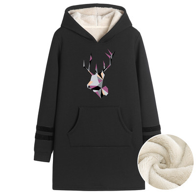 Γυναικείο μακρύ φούτερ με ζεστή φόδρα - διάφορες εφαρμογές