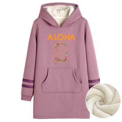 Γυναικείο μακρύ φούτερ με ζεστή φόδρα - διάφορες εφαρμογές