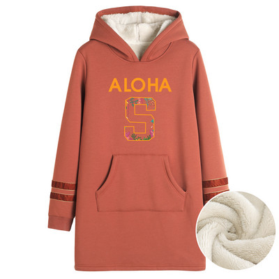 Γυναικείο μακρύ φούτερ με ζεστή φόδρα - διάφορες εφαρμογές