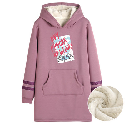 Γυναικείο μακρύ φούτερ με ζεστή φόδρα - διάφορες εφαρμογές