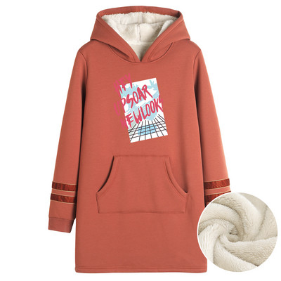 Γυναικείο μακρύ φούτερ με ζεστή φόδρα - διάφορες εφαρμογές