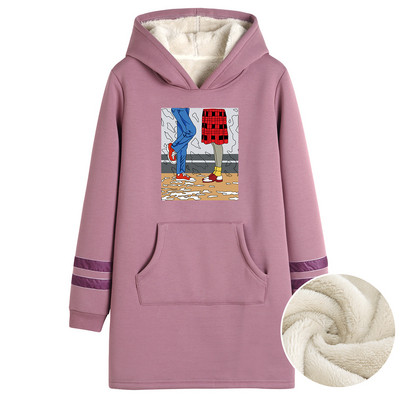 Γυναικείο μακρύ φούτερ με ζεστή φόδρα - διάφορες εφαρμογές