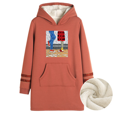 Γυναικείο μακρύ φούτερ με ζεστή φόδρα - διάφορες εφαρμογές