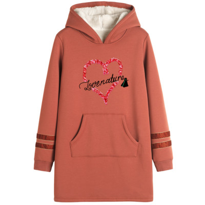 Γυναικείο μακρύ φούτερ με ζεστή φόδρα - διάφορες εφαρμογές