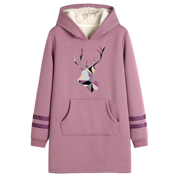 Γυναικείο μακρύ φούτερ με ζεστή φόδρα - διάφορες εφαρμογές