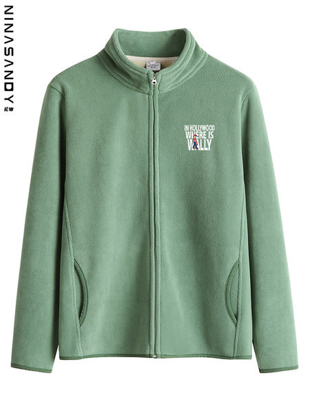 Hanorac polar zilnic cu broderie pentru femei