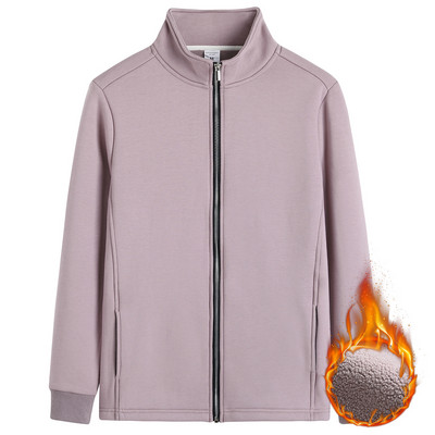 Hanorac de damă cu inscripție cu guler înalt și fermoar