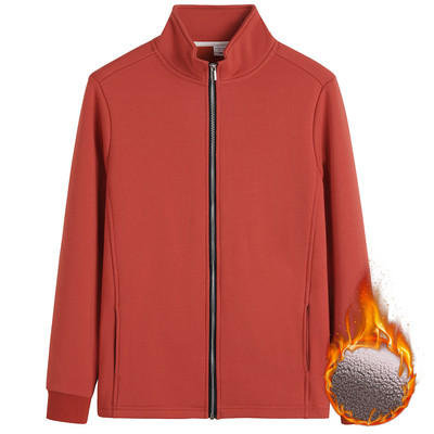 Hanorac de damă cu inscripție cu guler înalt și fermoar