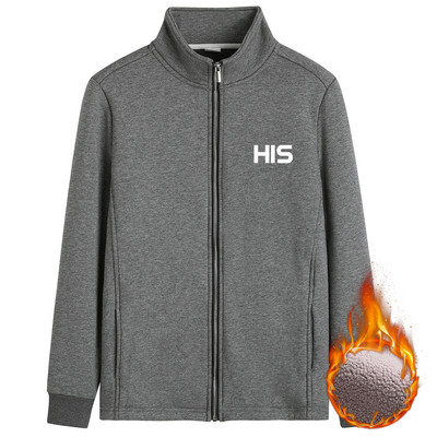 Hanorac de damă cu inscripție cu guler înalt și fermoar