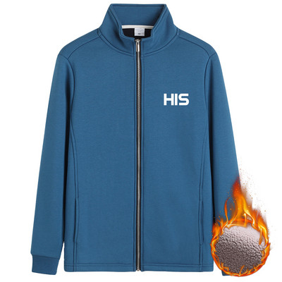 Hanorac de damă cu inscripție cu guler înalt și fermoar