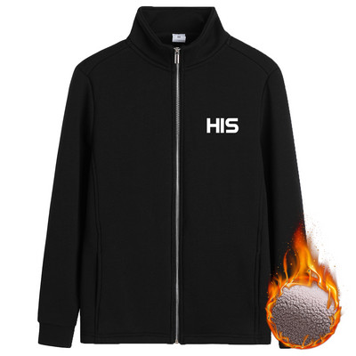 Hanorac de damă cu inscripție cu guler înalt și fermoar